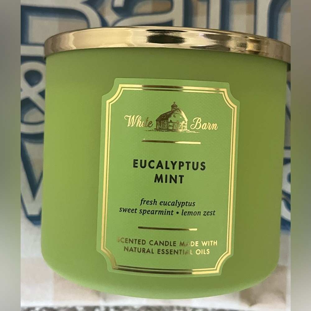 New BBW 3 Wick Candle Eucalyptus and Spearmint